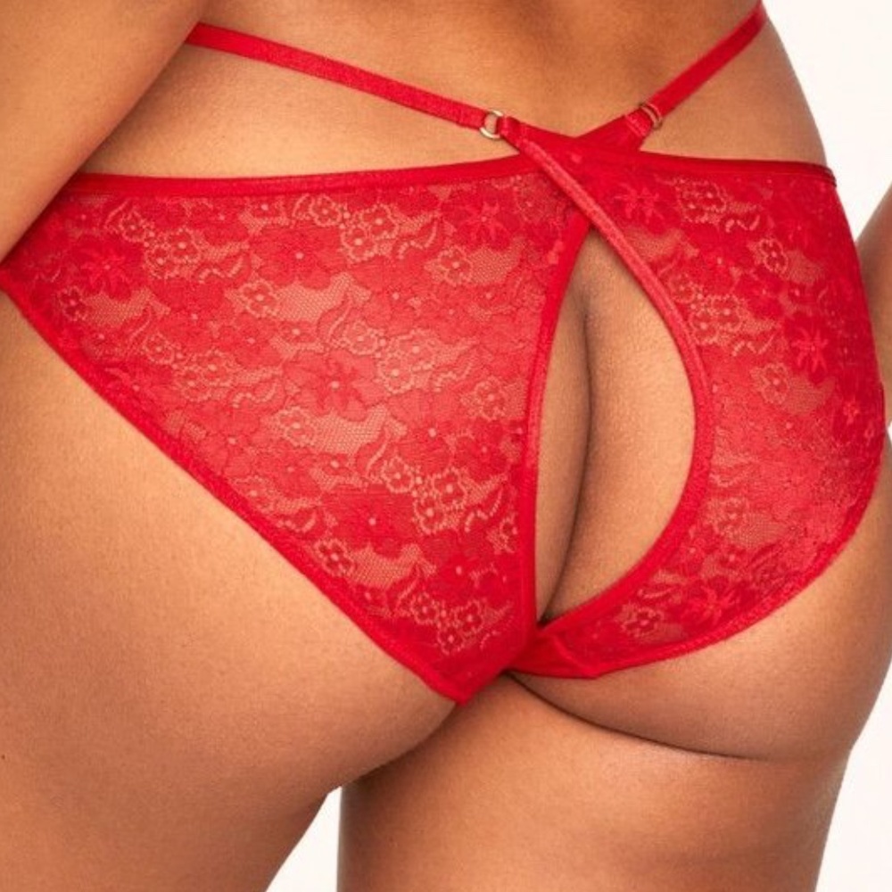 Strap+Nylon Lace Backless Bikini Panties Backless